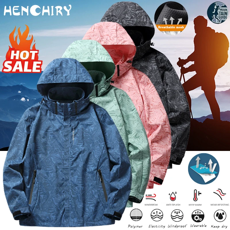 

HENCHIRY 2022 Climbing Cycling Hiking Winter Coat Jacket Men's and Women's Large Size Outdoor Jacket Couple Wear S-5XL