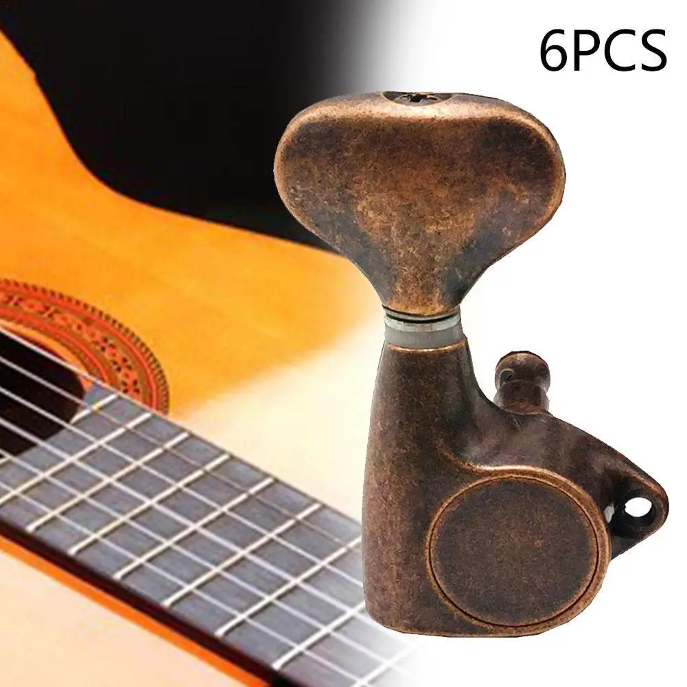 

Vintage Style Bronze Guitar Tuning Pegs Locking Strings Tuners Machine Head Fishtail String Reel For Acoustic Electric Guit F7I3