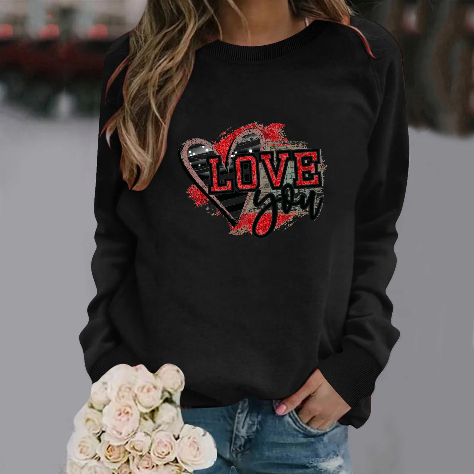 

Женский свитшот с длинным рукавом и надписью Love, Повседневная Блузка, пуловер, свитшот, топ, женские свитшоты, одежда в готическом стиле