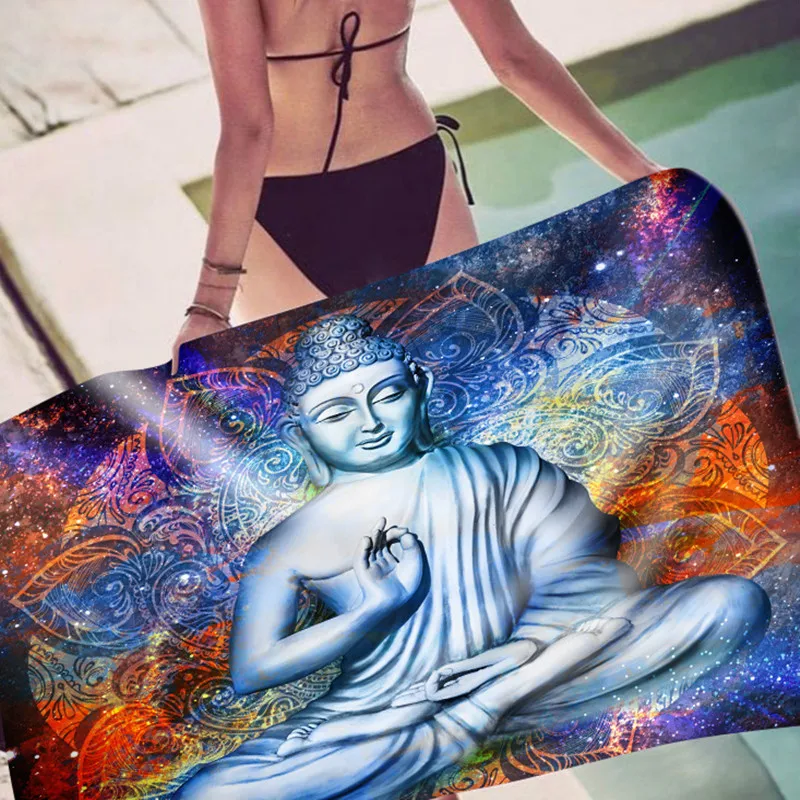 

India Buddha Beach Towel Mystery Large Soft Absorbent Bath Towel Rectangle Yoga Mat Swim Hotel Bath Towel Tapestry Home Decor