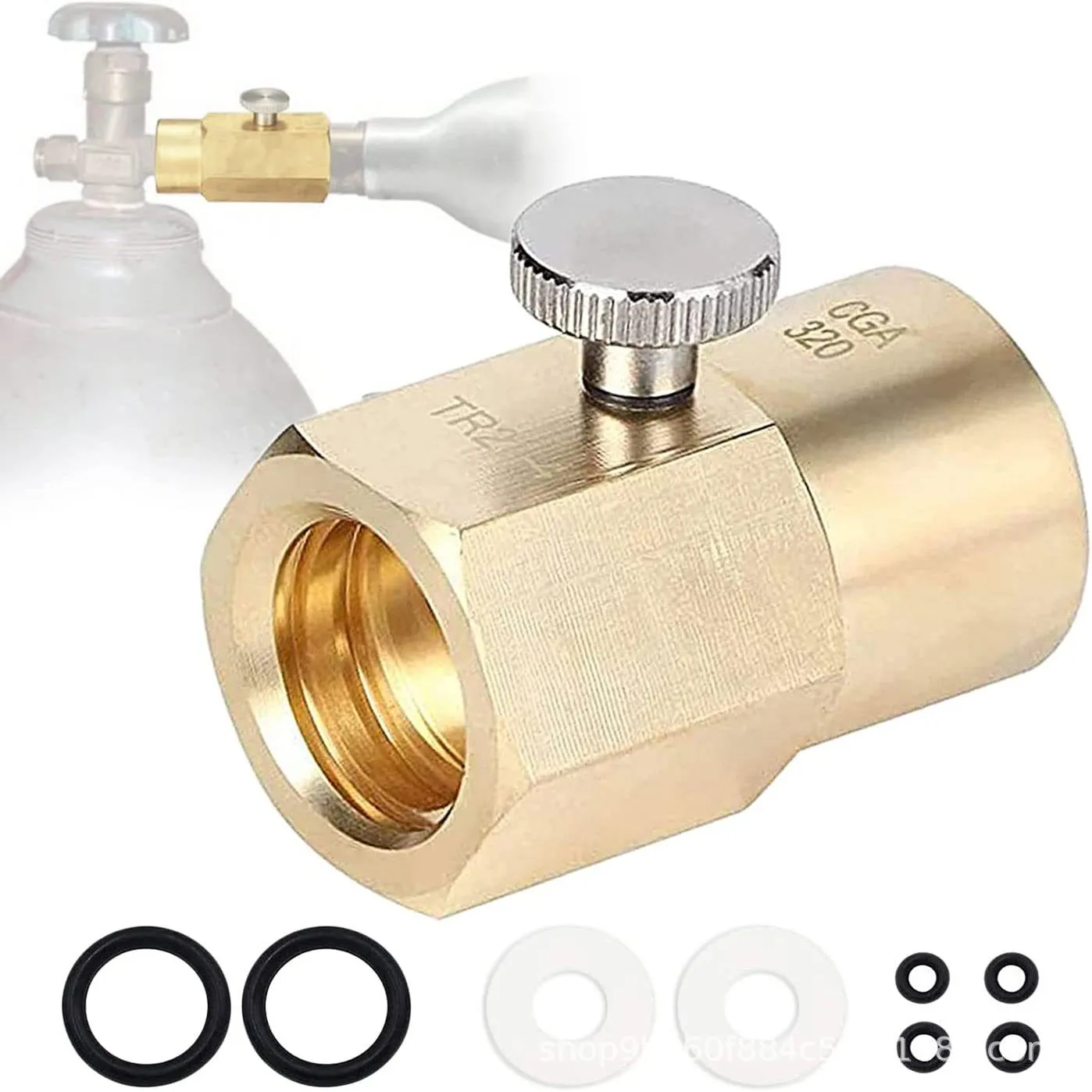 

CO2 Cylinder Refill Adapter Connector with Switch for Refill Soda Stream Bleed Valve TR21-4 to W21.8-14 Or CGA320