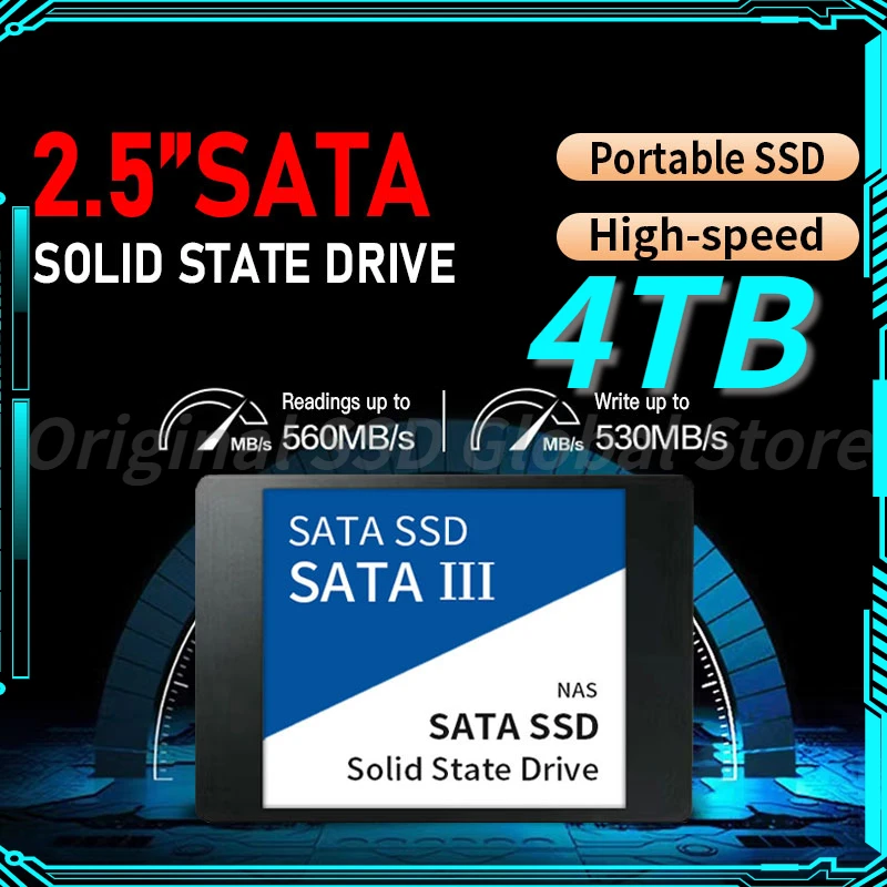 

100% Original 2.5" SATA 3 SSD Disk Drive 2TB 1TB 4TB High Speed Hard Disk Solid State Drive for Laptops/Desktop/pc Games