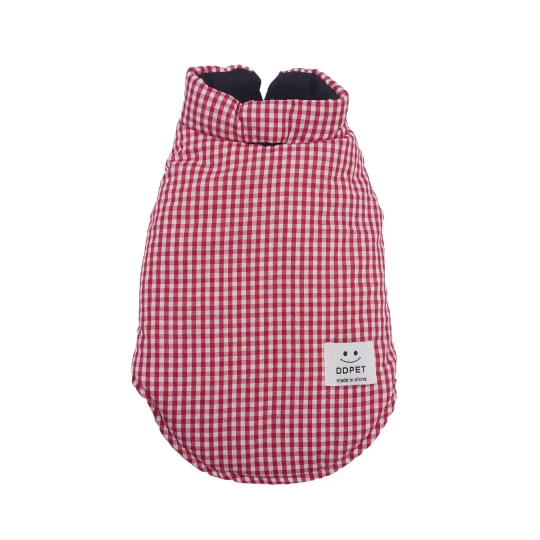 Новое зимнее повседневное клетчатое хлопковое пальто для домашних животных