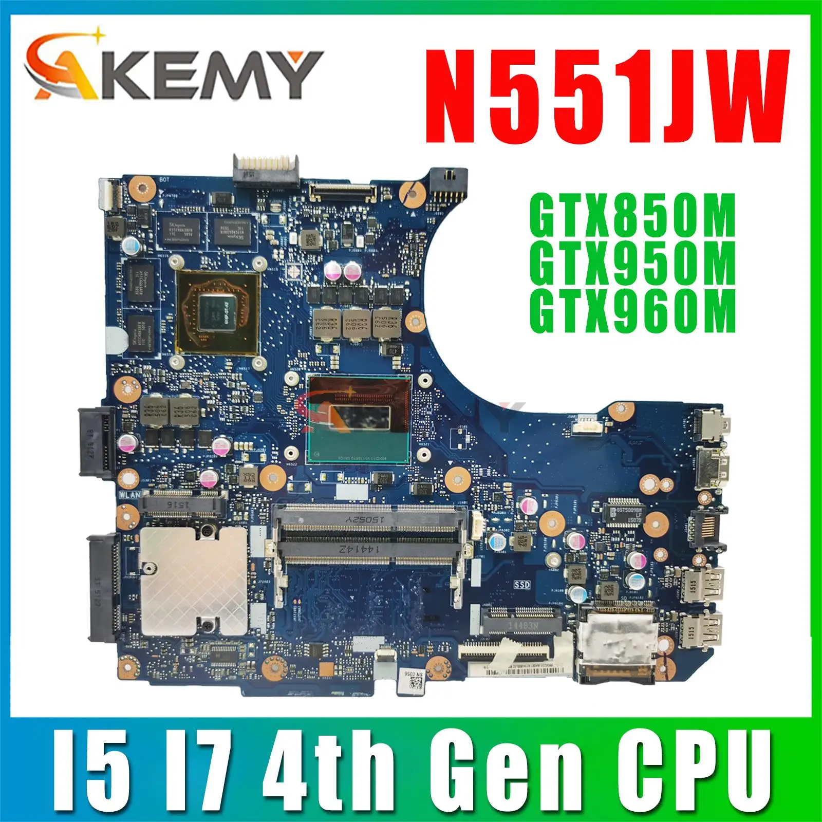 

G58JW Материнская плата ASUS N551JM N551JB N551JQ GL551JK GL551JM GL551J G551JX G551JM N551JK N551JW G551JK материнская плата для ноутбука i5 i7