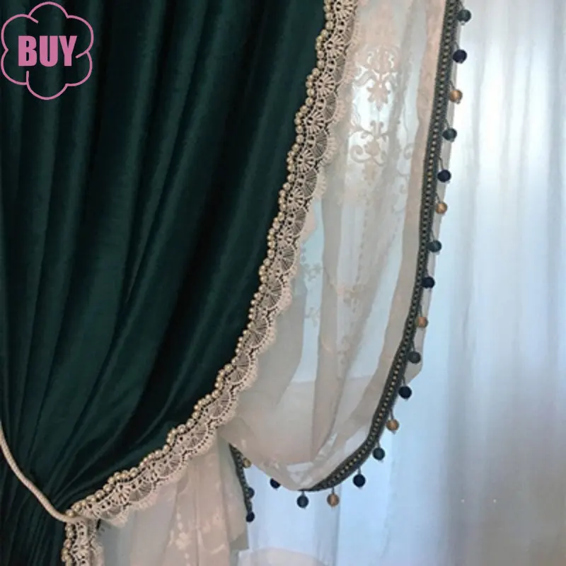 

American Style Curtains for Living Dining Room Bedroom Velvet Curtains European Style Retro Light Luxury Curtains French Window