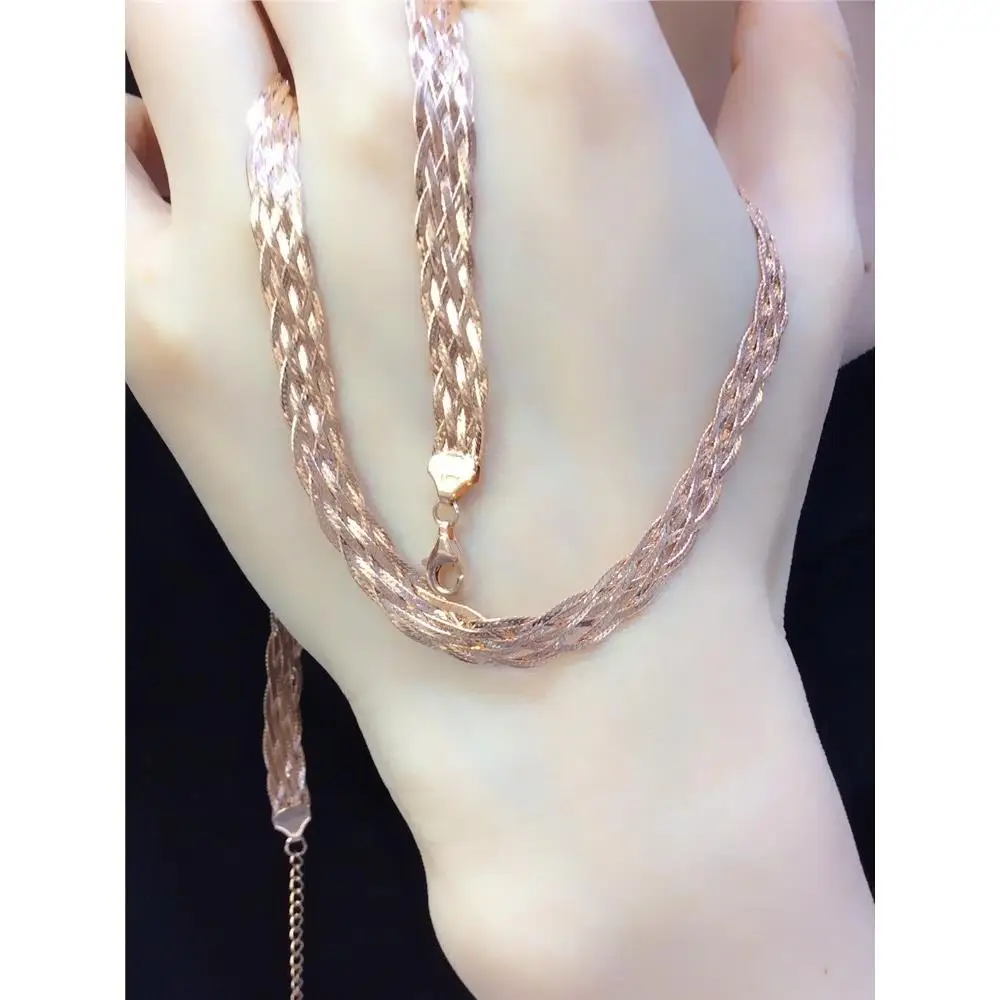 Женское украшение из чистого русского золота 585 Ожерелье фиолетового роскошное