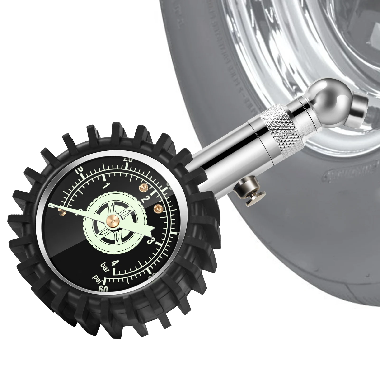 

Измеритель давления в шинах, прибор для измерения давления в шинах мотоцикла, 60 PSI, для тяжелых условий эксплуатации