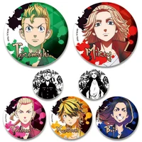 cute anime badge tokyo revengers brooches on clothes backpack cosplay accessories mikey draken cartoon brooch lapel pins gifts