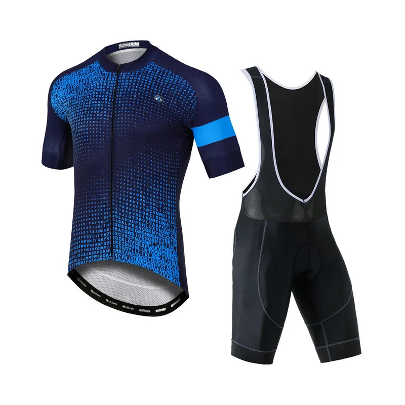 

XINTOWN Summer Cycling Suit Summer Cycling Suit Blue Cycling Jersey Men Short Sleeve Shirts Quick Dry Jersey Short Sleeve Suit