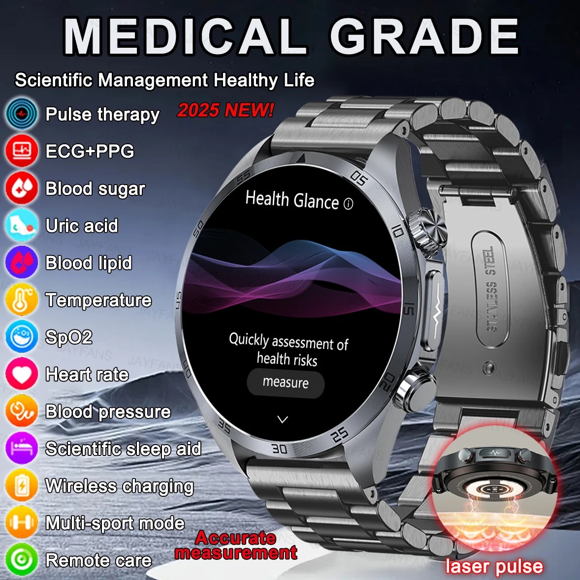 Смарт-часы с глюкозы в крови липиды мочевой кислотой мужские умные часы