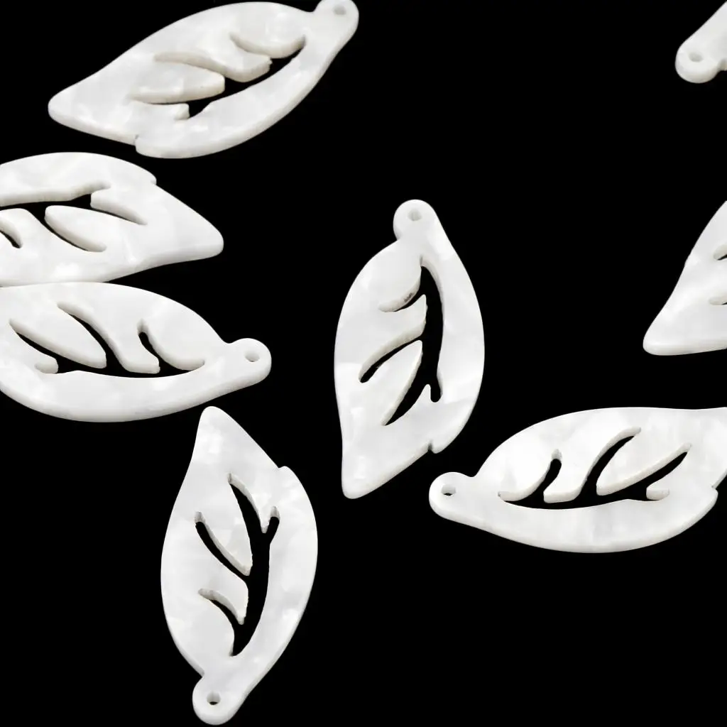 

Wholesale Acrylic Leaf Pendants Bulk Charms for Jewelry Making 10 Pieces Set