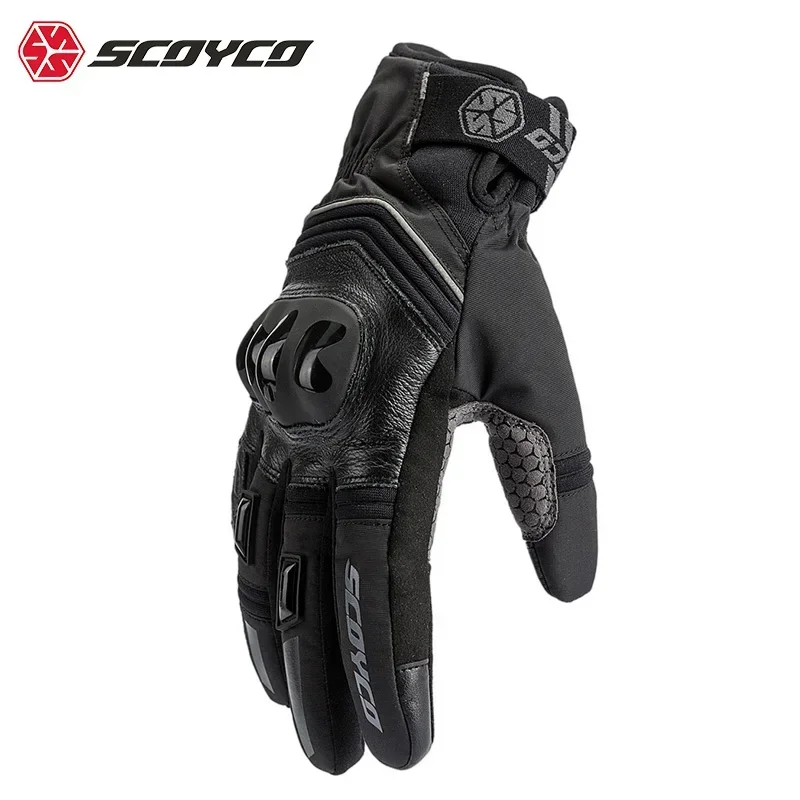 Scoyco мотоциклетные перчатки для мужчин и женщин гоночный автомобиль осень зима