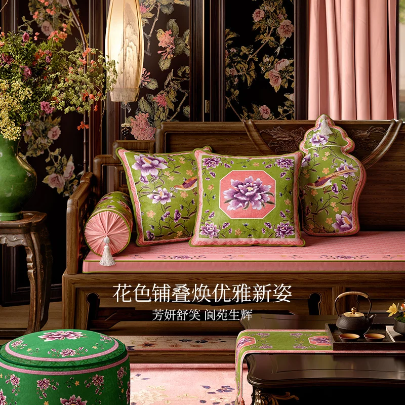Экзотическая подушка с принтом пиона чехол для подушки новый китайский стиль