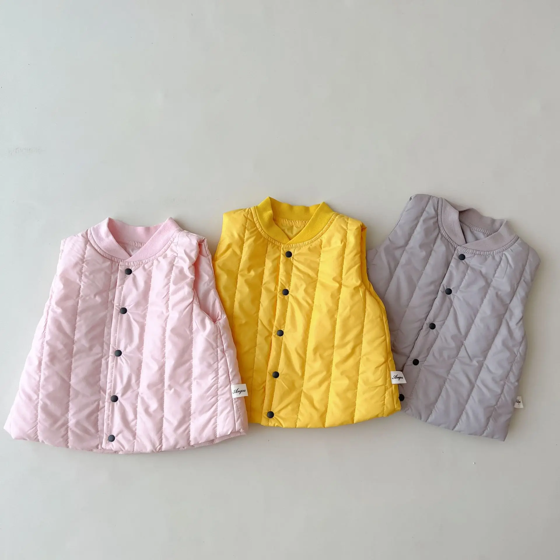 Children's Clothing Winter Wool Plus Velvet Thick Vest Baby Warm Jacket Young Children Quilted Vest
