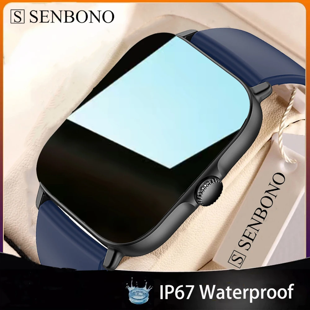 

SENBONO New 1.81inch Sport Smart Watch Men's Bluetooth Call Heart Rate Monitor IP67 Waterproof Smartwatch Women for Android IOS