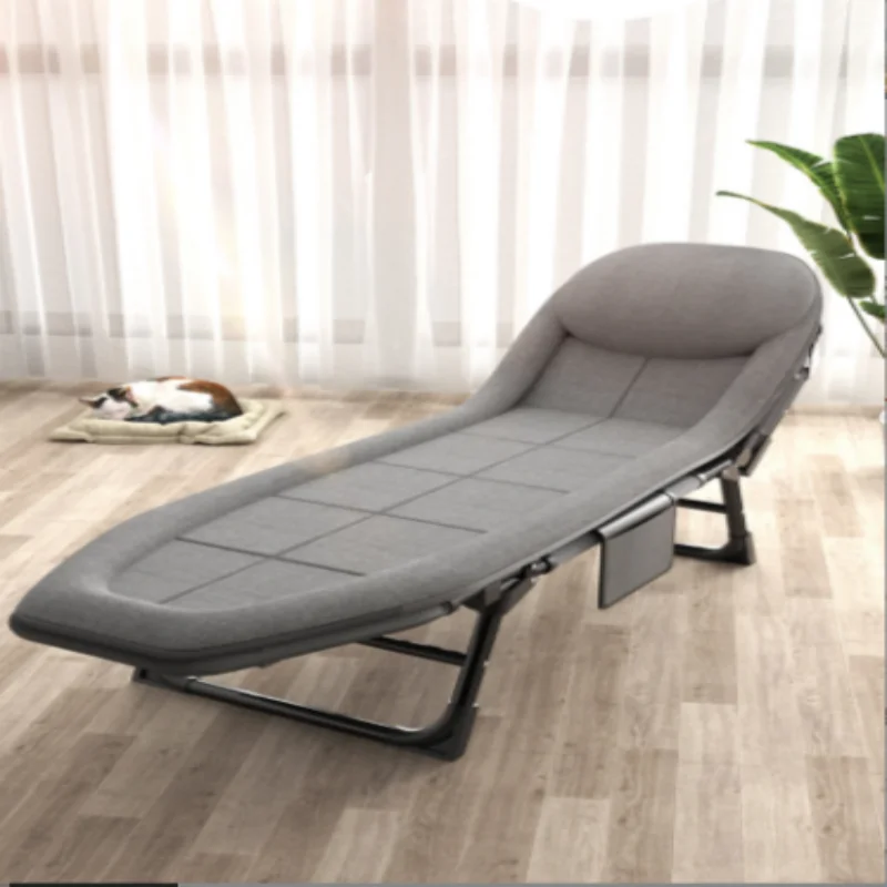 

2022 new folding bed linen office lunch bed accompanying military machine, easy to get a brush chair multi-function