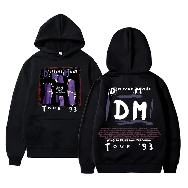 

Depeche Band Inggris Terbatas Mode keren Memento Mori Tour 2023 Hoodie cetak dua sisi uniseks Sweatshirt Vintage ukuran besar