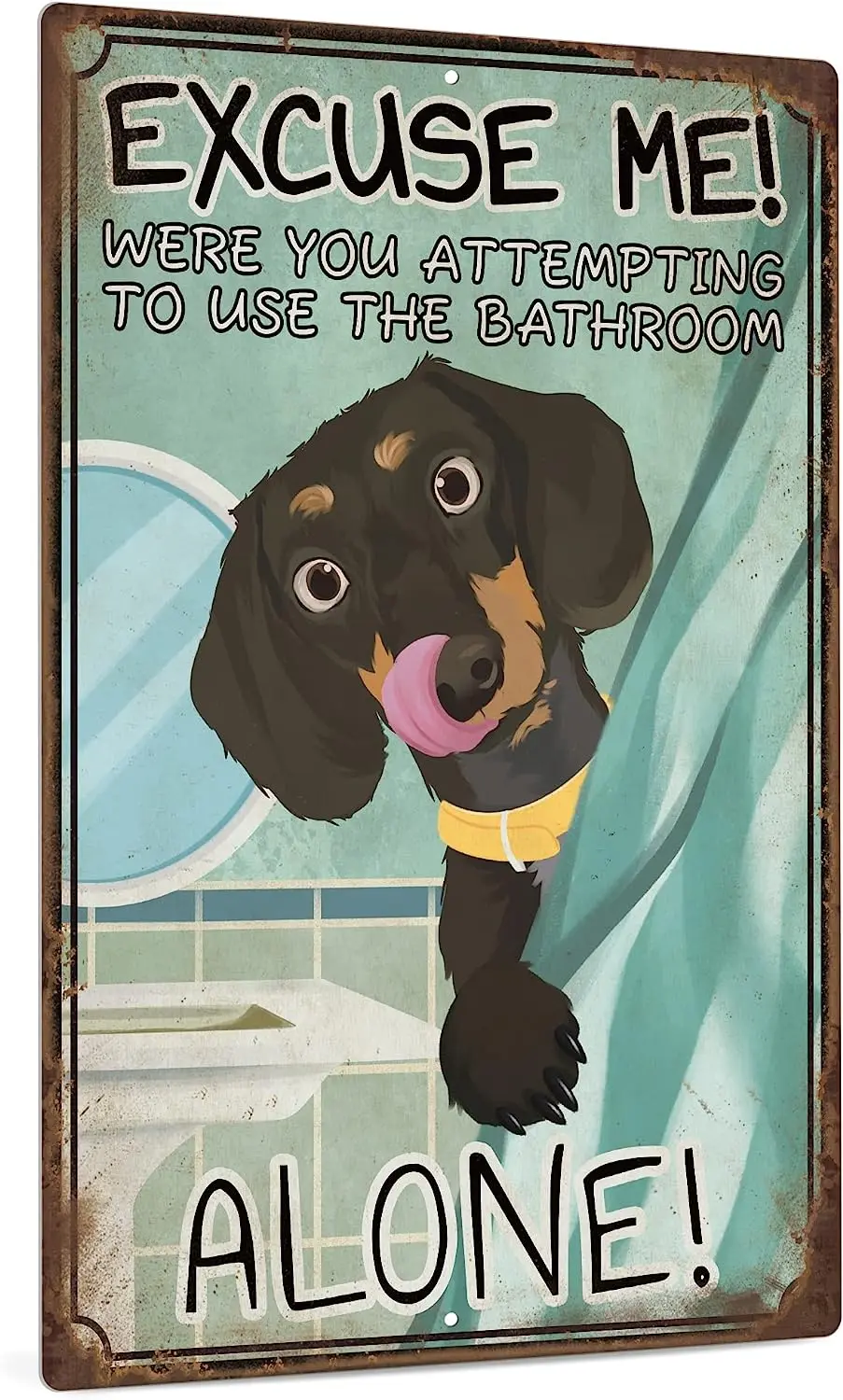 

Забавная винтажная Собака Такса декор для ванной комнаты Туалет знак для ванной металлическая стена подарок на день рождения садовый двор знаки винтажная печать табличка