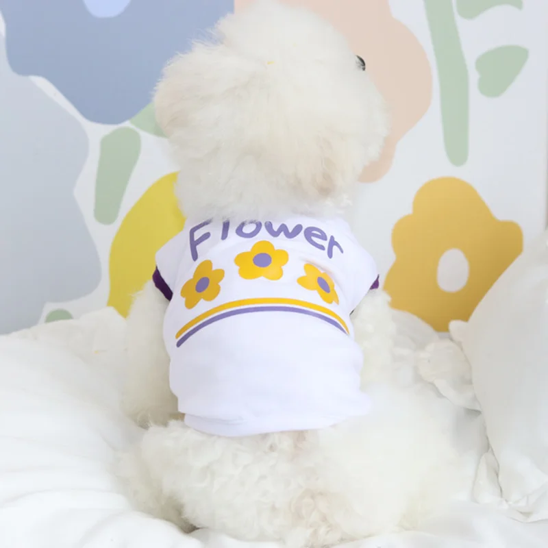 

Летняя одежда для собак, Симпатичный жилет с цветами, жилет для отдыха, жилет с милым принтом, безрукавка для домашних животных, товары для д...