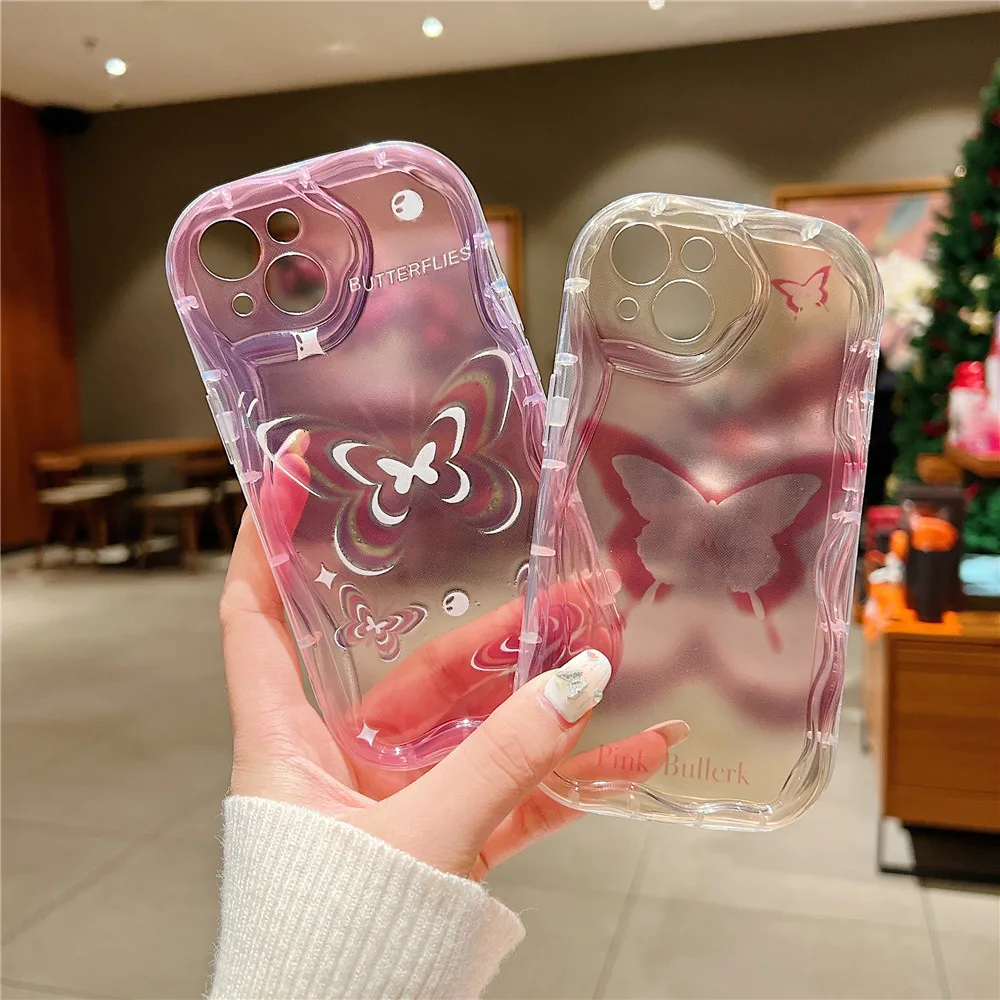 Чехол с объемными волнистыми краями и градиентными бабочками для Xiaomi Mi 11 Lite 5G NE 13T