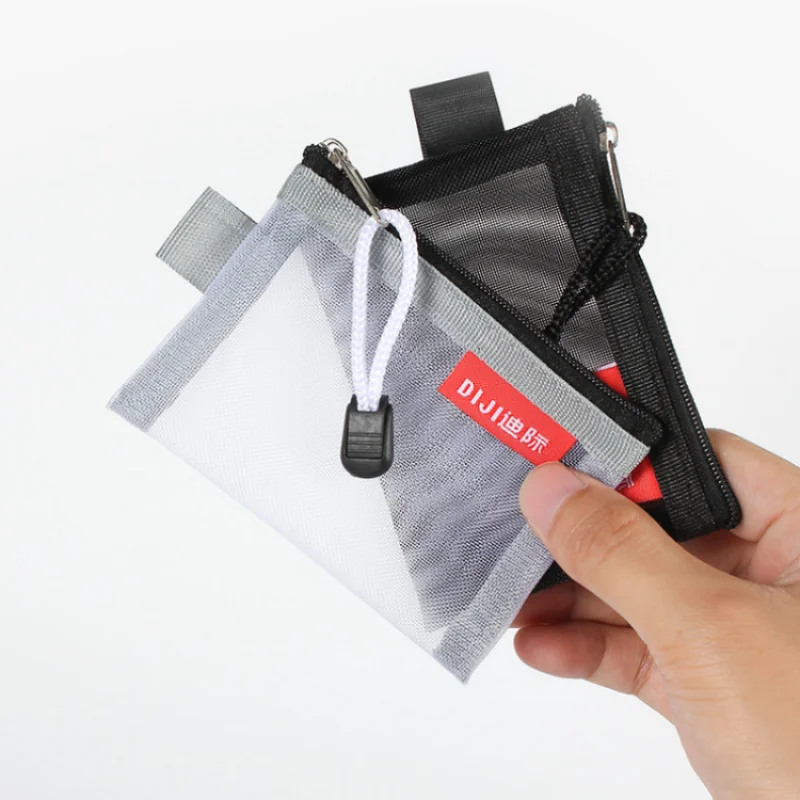 

Mini Portable Mesh Card Storage Bag ID Card Bank Card Organizer Porcket Cute Coin Purse Lipstick Earphone Data Line Key Holder