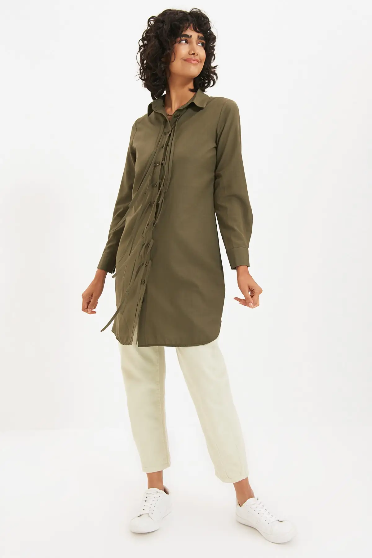 

Trendyol Lacing Detailed Shirt Dress TWOAW22EL0207