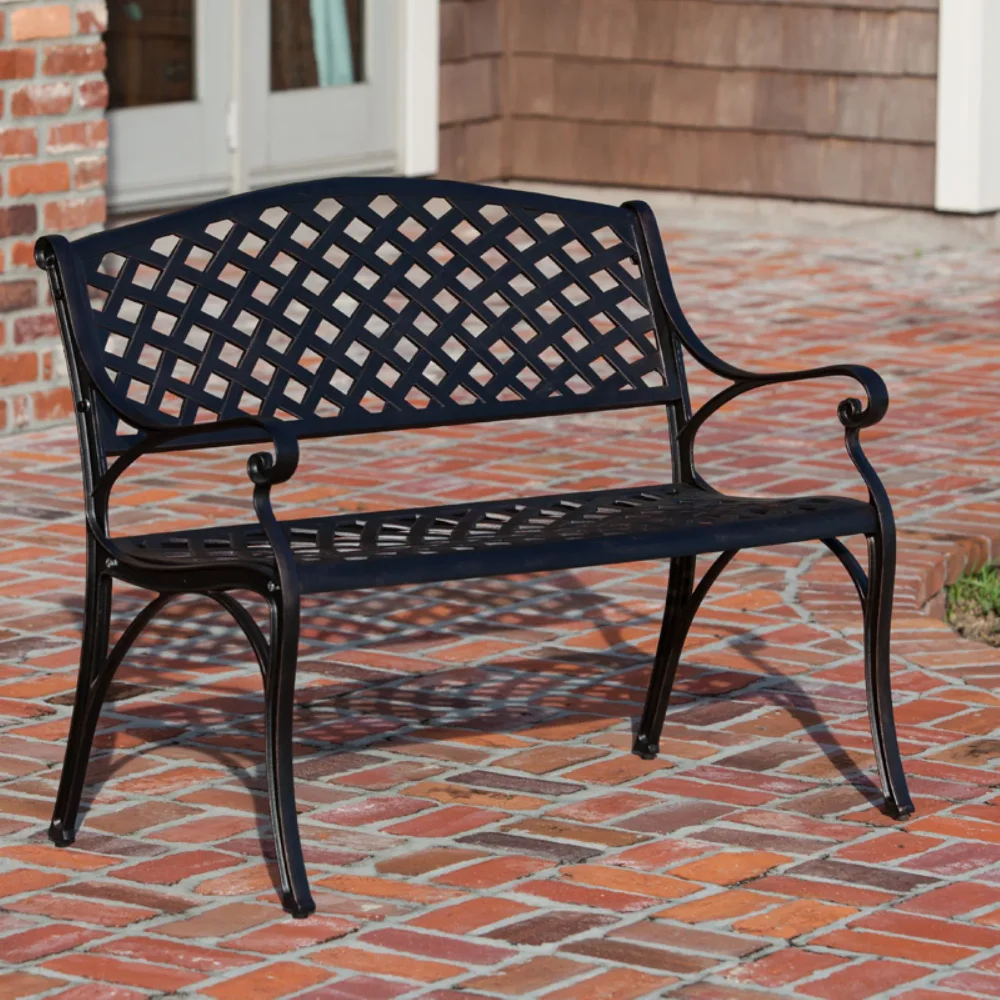 

Antique Bronze 40.25 in. Cast Aluminum Bench