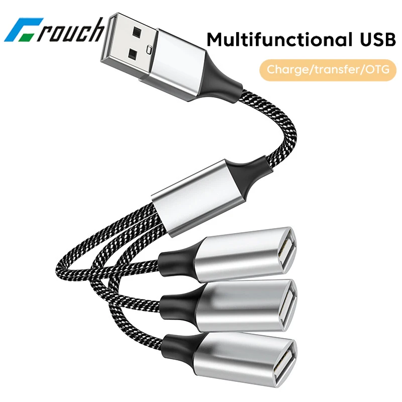 

3-in-1 Car USB Converter Multi Splitter Charger Adapter OTG Transfer USB Hub Type C For Xiaomi Macbook Pro Laptop Accessories