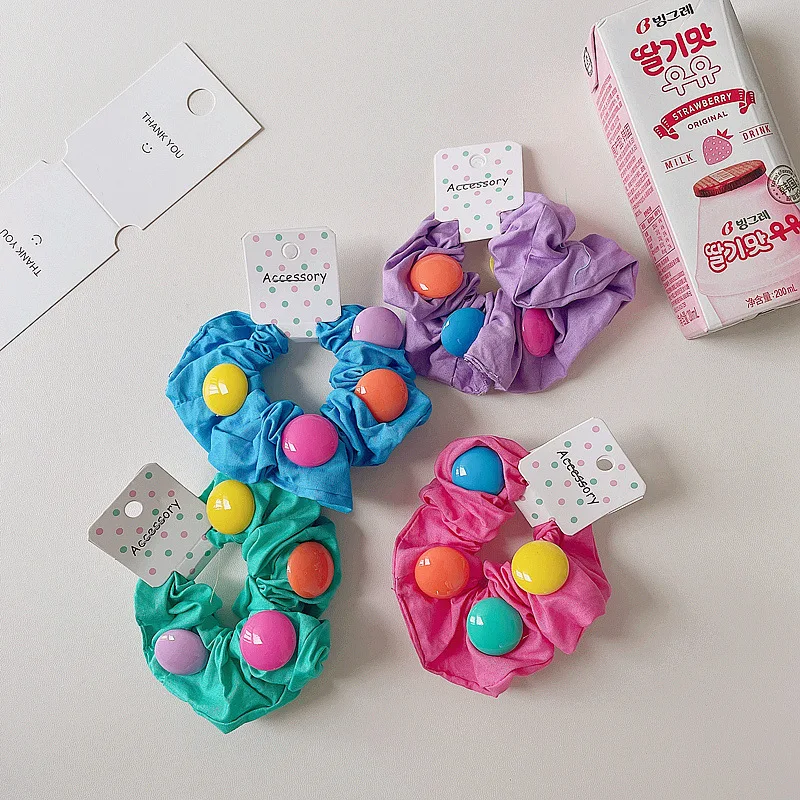 

Children Simple Vintage Scrunchie Elastic Hair Bands for Girls Ponytail Holder Rubber Band Hair Strap Hair Accessories Headwear