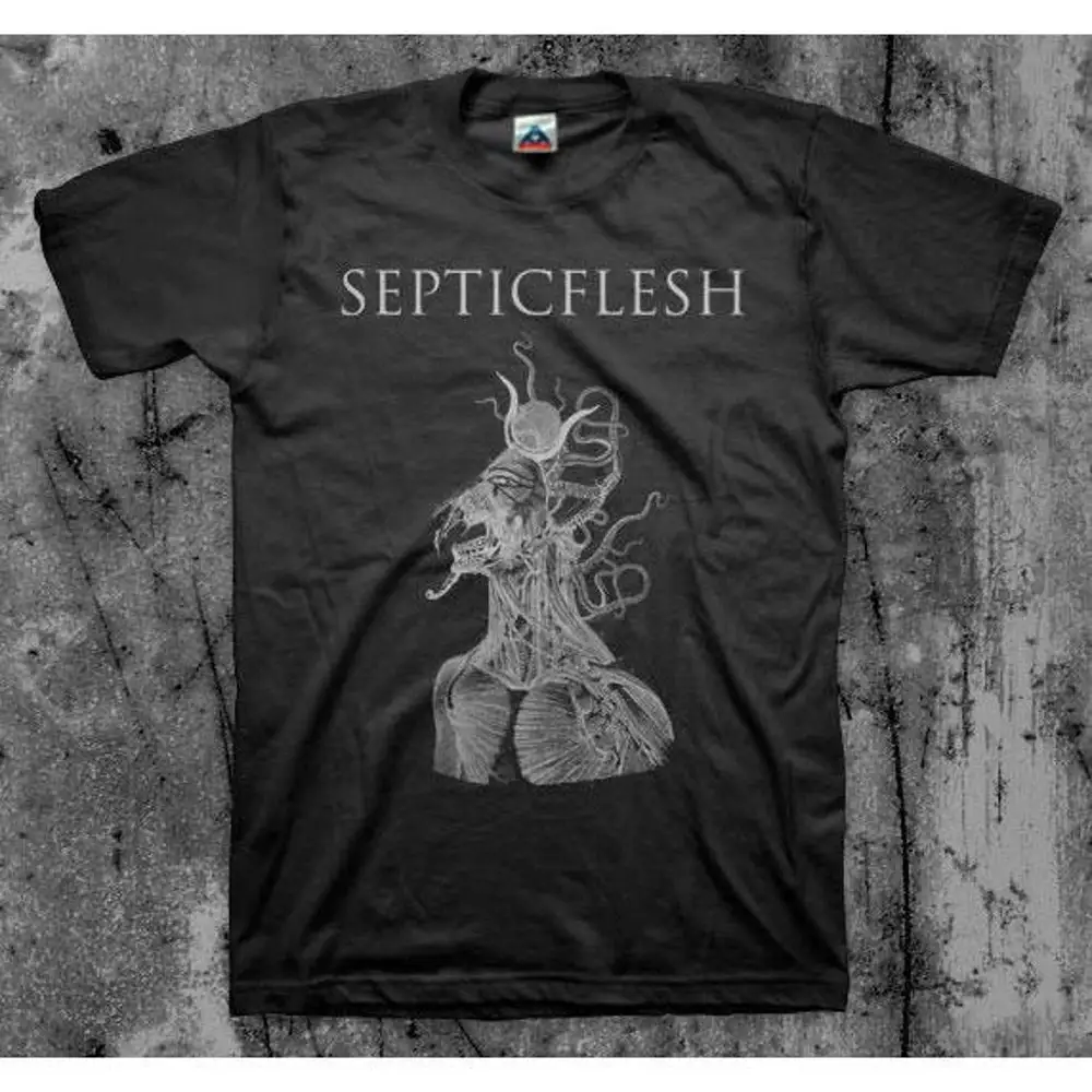 Футболка с надписью Septic Flesh Slay The False King