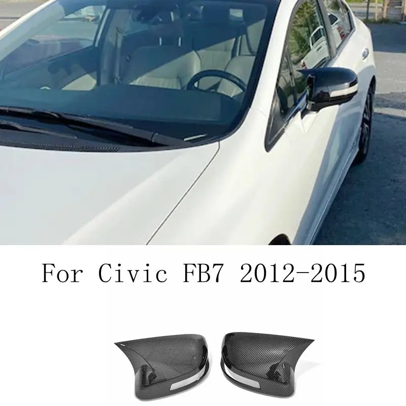 

2 pieces Rearview Mirror Cover Cap Carbon Black for Honda CIVIC 2012 2013 2014 2015