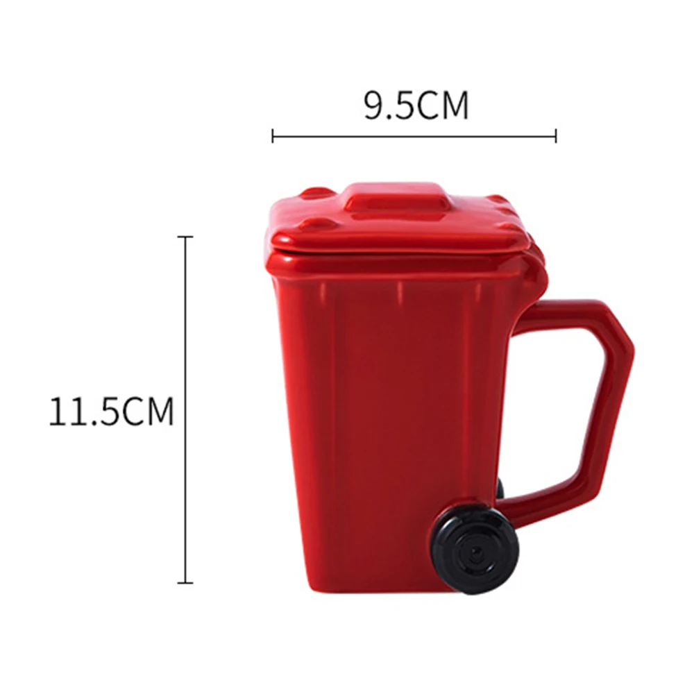 

Unique Ceramic Trash Can Innovative 3D Shaped Mug Recycling Barrel Mug 300ML/400ML Deskside Wastebasket for Household Office