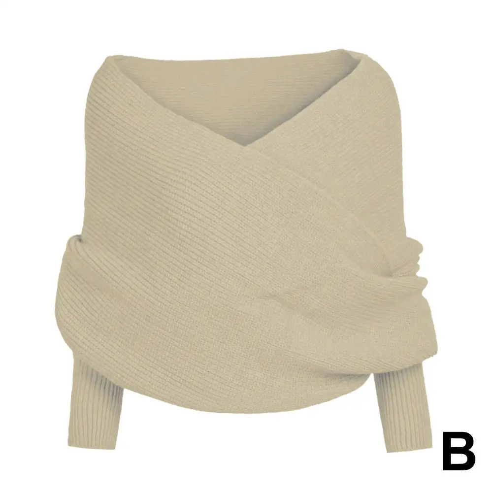 Женский зимний шарф с рукавом зимняя теплая шаль верхний элегантный короткий