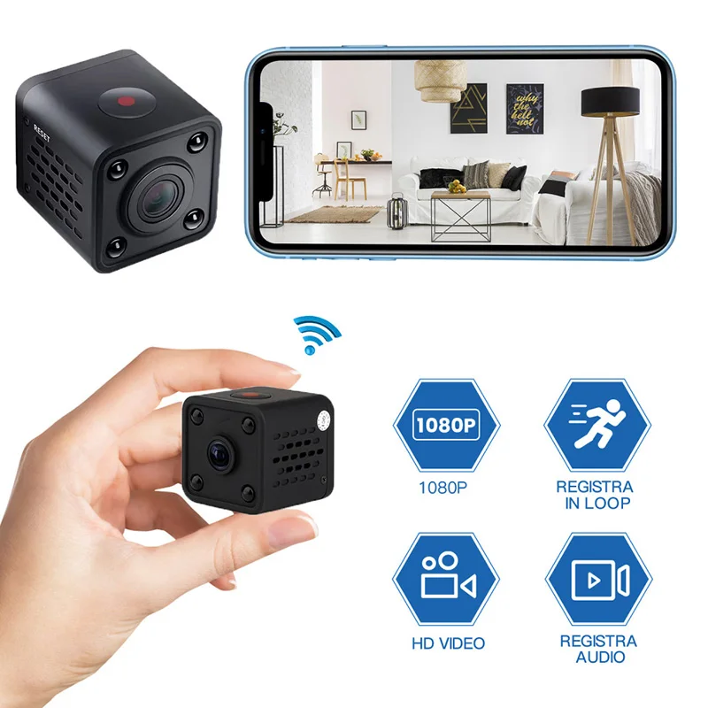 

Мини-камера HD 1080P HD с поддержкой Wi-Fi и ночным видением