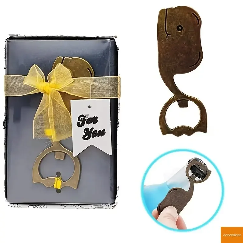 

Wedding Favors for Guests Bronze Whale Shape Beer Bottle Opener Tools with Exquisite Packaging Box Small Party Gift for Friends