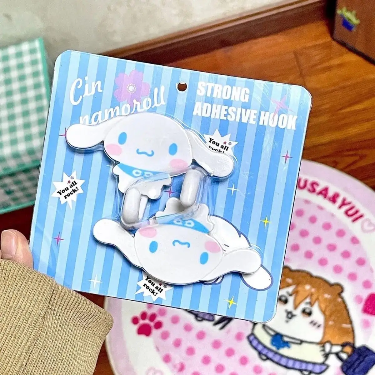 MINISO Sanrio Kitty melody мультяшный милый пластиковый крючок настенный самоклеящийся