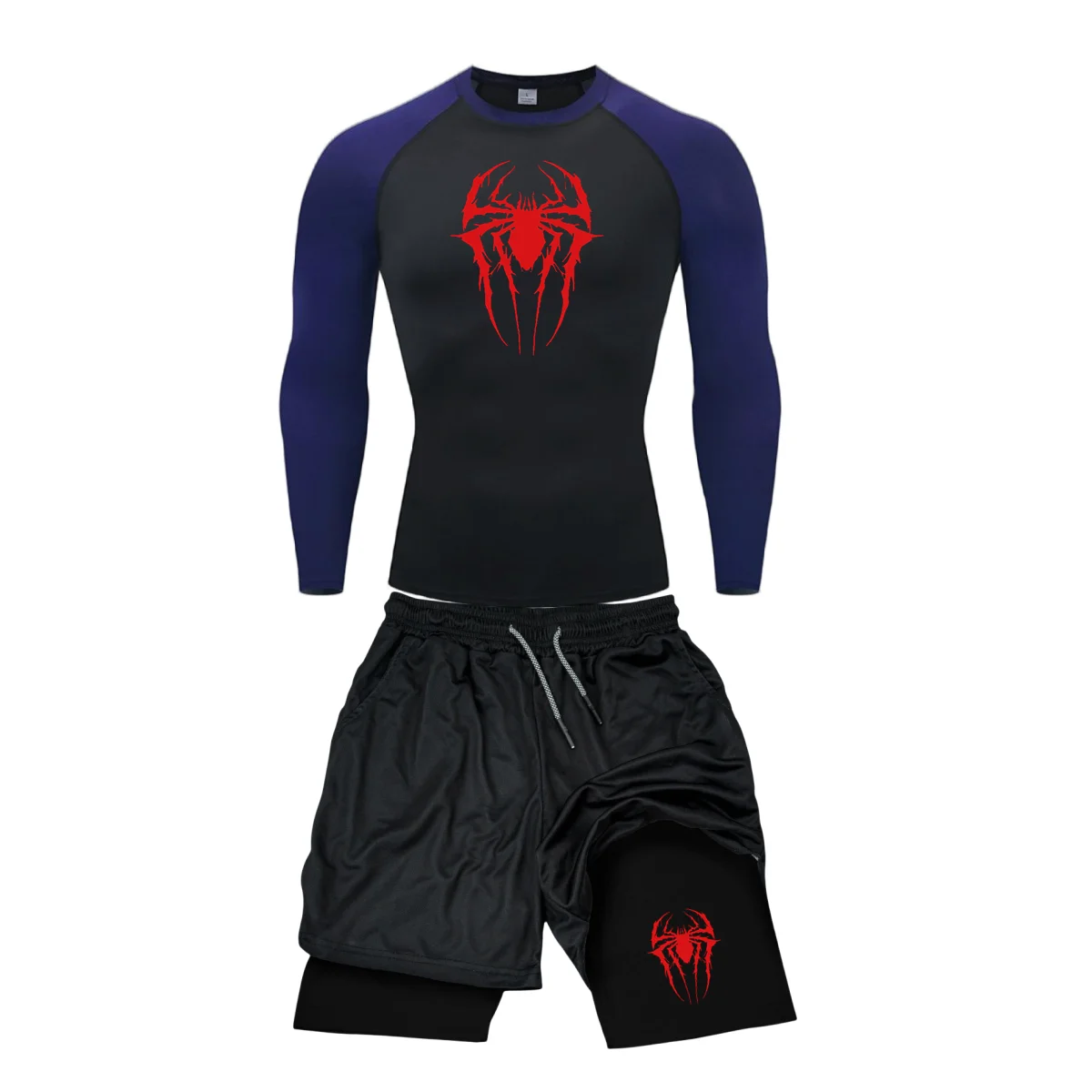 Компрессионный костюм мужской футболка и штаны комплект для фитнеса бокса Муай