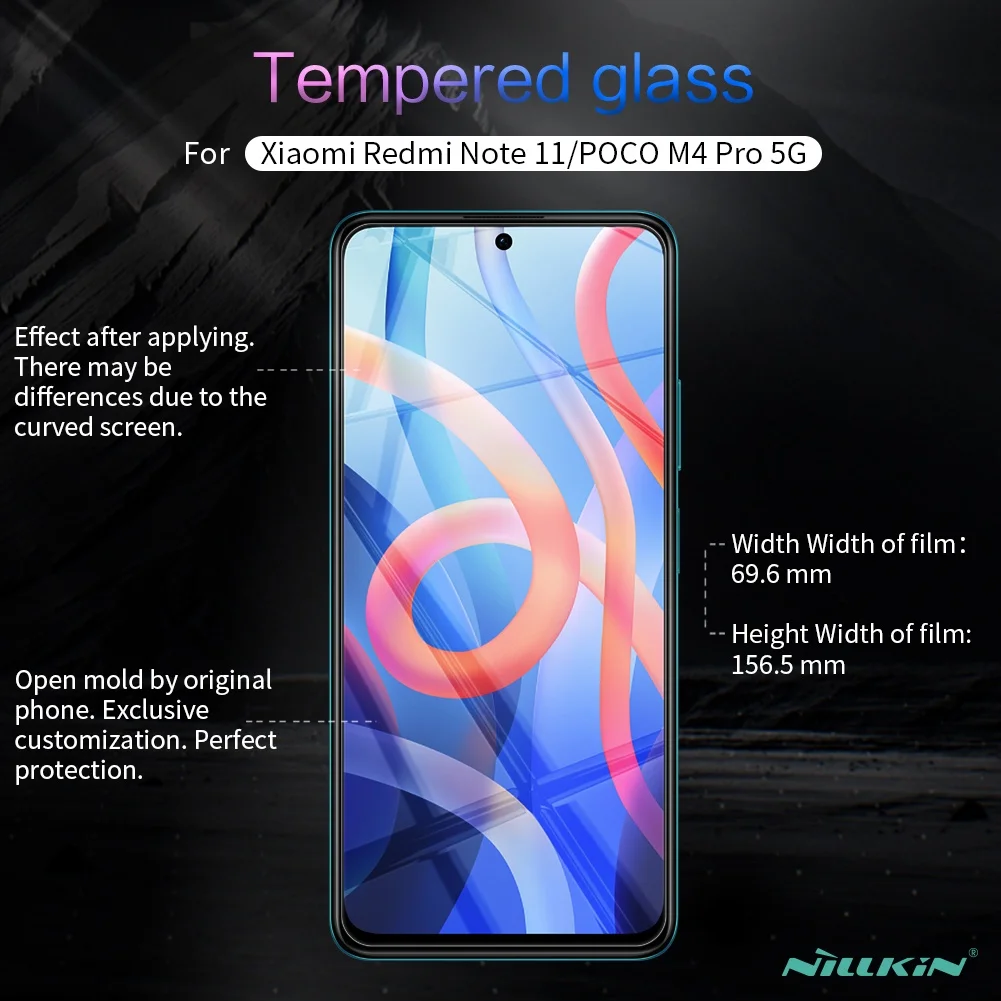 For Xiaomi POCO M4 Pro 5G Nillkin H+ Pro Screen Protector Redmi Note 11T Tempered Glass Transparent Anti-Explosion Screen Film
