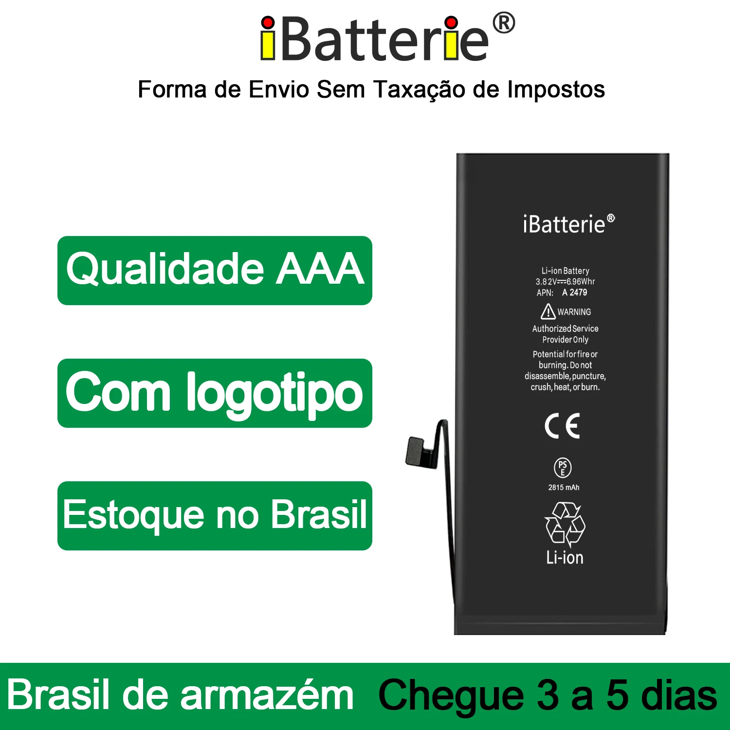 

10pcs/lot iBatterie AAA+++ Quality for iphone 11 12 13 Pro Max 12mini 6s 7 8 Plus X XR XS Battery Replacement Genuine Capacity