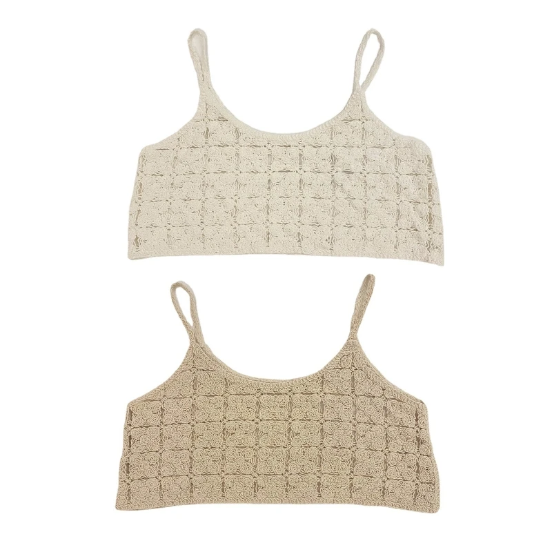 

Summer Casual Camis Crochet Sweet Tops Sleeveless for Daily Beach Date Shopping L21E