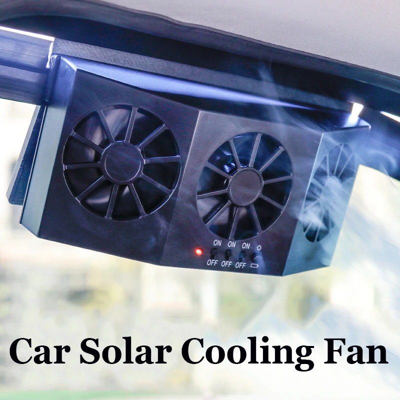 

Solar Powered Car Cooler Window Radiator Exhaust Fan Auto Air Vent Radiator Fan Ventilation Radiator Cooling System 2022 New