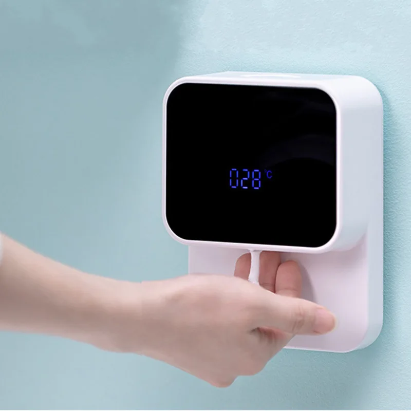 

LED 280ml Wall-mounted USB Automatic Soap Dispenser Induction Hand Washer Temperature Display Soap Dispenser