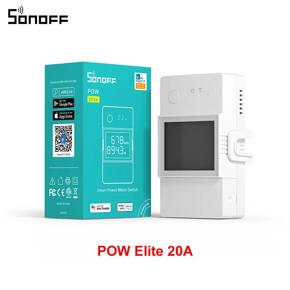 

Смарт-переключатель SONOFF POWR3 16 А/20 А с поддержкой Wi-Fi