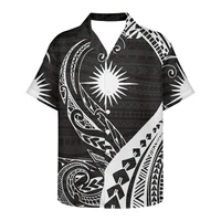 polynesia traditional tribe printing fashion mens shirt men short sleeve v neck shirt summer 2022 logo printing men clothing