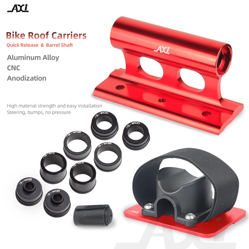 

Alloy AXI Bike Car Rack Mount Carrier Quick Release Thru Axle Front Fork Bicycle Wheel Fixed Bracket Holder Carry Adapter
