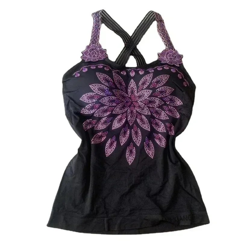 Летние мягкие майки женские сексуальные спортивные со стразами топы на бретелях