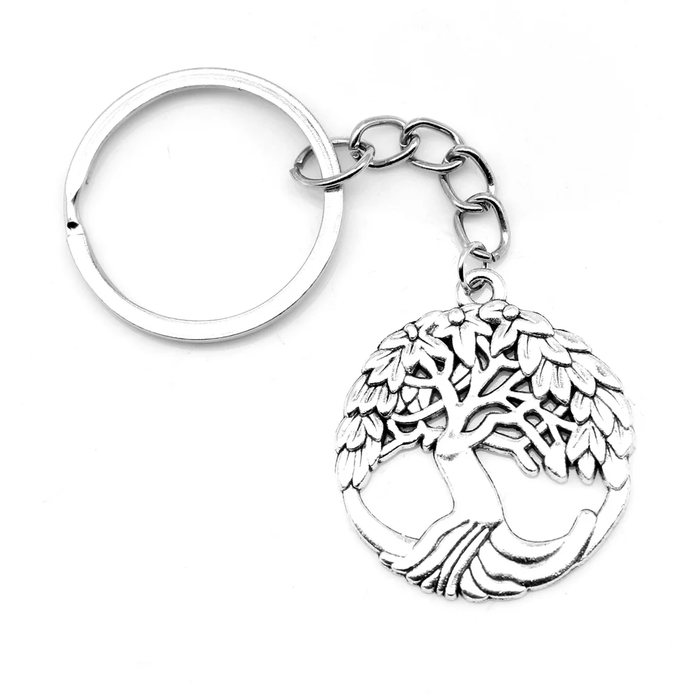 1 шт. кольцо для ключей с деревом жизни мужские украшения женщин 30x34 мм
