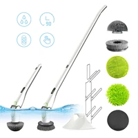 360 cordless household bathroom electric spin scrubber with 3 replaceable cleaning shower scrubber brush