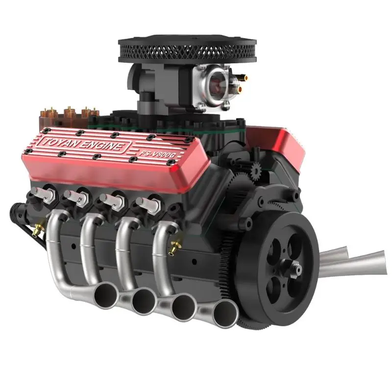 Модель четырехтактного двигателя TOYAN V8, металлический механический комплект модели с двойной независимой шестерней с водяным охлаждением (art.: 3920d237c3a7b) - 3920d237c3a7b
