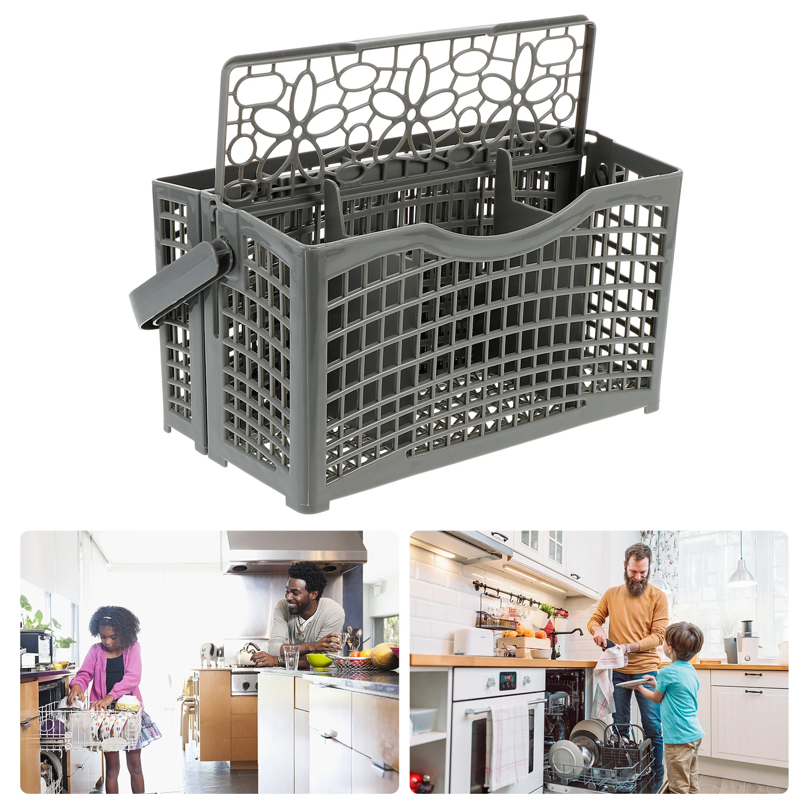 

Plastic Storage Basket Cutlery Holder Kitchen Drain Basket Fork Knives Basket